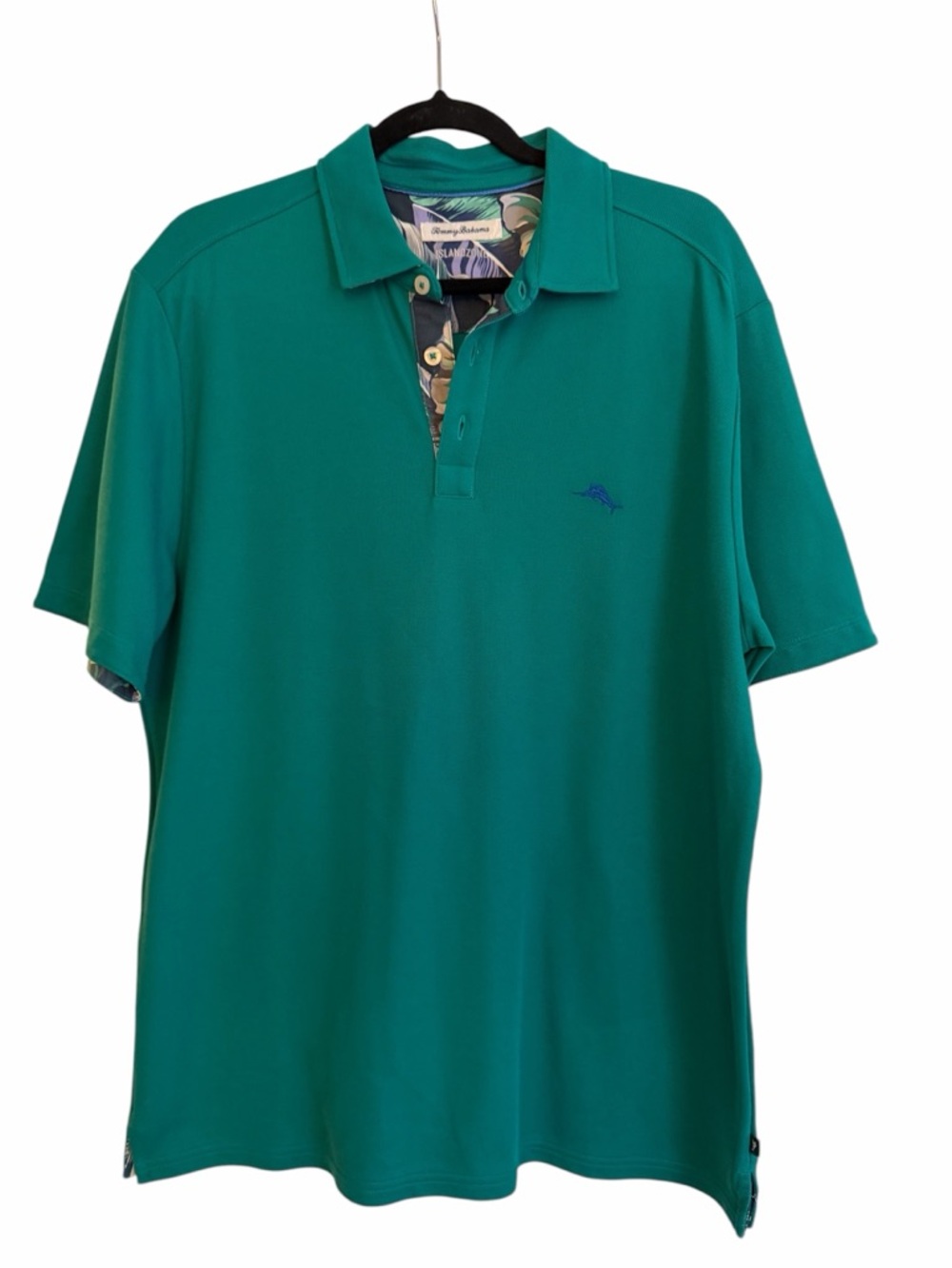 Tommy Bahama Emerald Green Polo with Contrast Placket